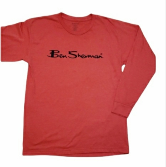Ben Sherman Other - Ben Sherman Script Logo T-Shirt Men's Size Medium Red Longsleeve